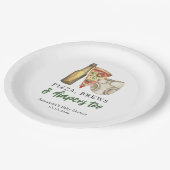 赤ちゃんシャワーにピザ、パン、おむつ ペーパープレート (アングル)