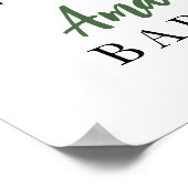 赤ちゃんシャワーにピザ、パン、おむつ ポスター (角)