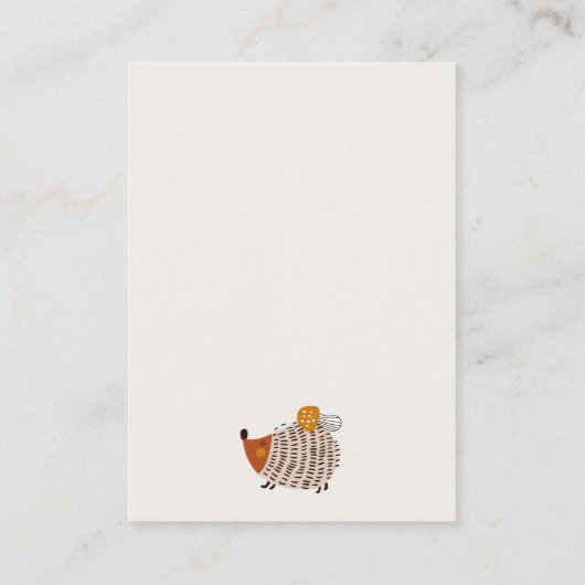 赤ちゃんシャワーのためのシックなワイルドウッドランド動物の本 エンクロージャーカード (裏面)