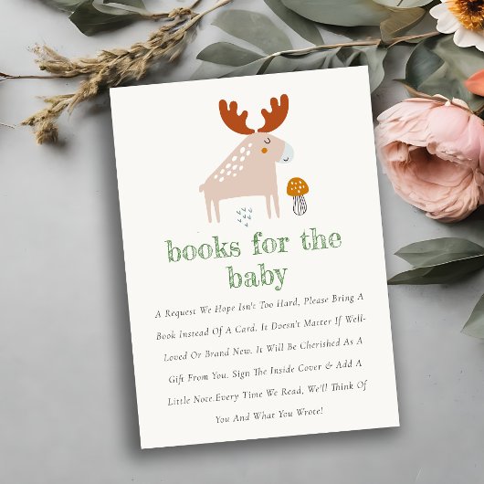 赤ちゃんシャワーのためのシックなワイルドウッドランド動物の本 エンクロージャーカード