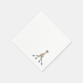 赤ちゃんシャワーのためのスケートのキリン スタンダードカクテルナプキン (角)