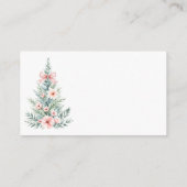 赤ちゃんシャワーのためのピンクの女の子クリスマスツリーの本 エンクロージャーカード (裏面)