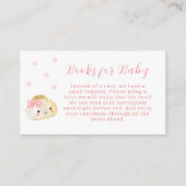 赤ちゃんシャワーのためのピンクの小さな餃子の女の子の本 エンクロージャーカード (正面)