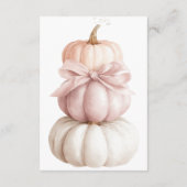 赤ちゃんシャワーのためのピンクボウ小さなかぼちゃの女の子の本 エンクロージャーカード (裏面)