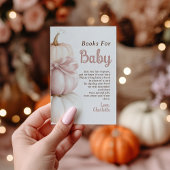 赤ちゃんシャワーのためのピンクボウ小さなかぼちゃの女の子の本 エンクロージャーカード