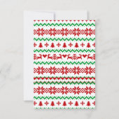 赤ちゃんシャワーのための冬のかわいい醜いセーターの本 招待状 (裏面)