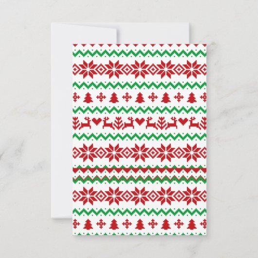 赤ちゃんシャワーのための冬のかわいい醜いセーターの本 招待状 (裏面)