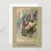 赤ちゃんシャワーのための妖精と眠っているベビー 招待状 (正面/裏面)