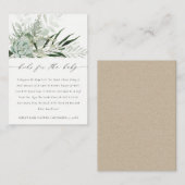 赤ちゃんシャワーのための緑の葉の多いシダの本 エンクロージャーカード (正面/裏面)