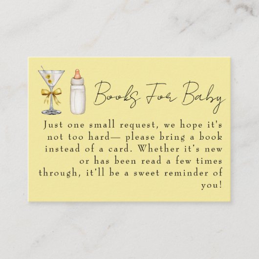 赤ちゃんシャワーのためのTini 1黄色の中性の本 エンクロージャーカード (正面)