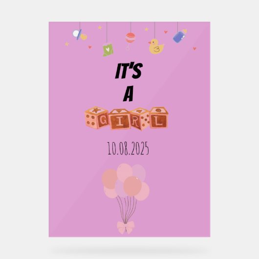 赤ちゃんシャワーのアクリル記号 アクリルサイン (正面)