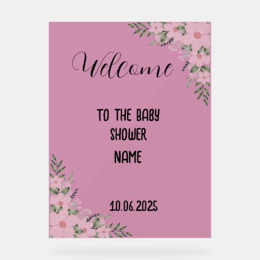 赤ちゃんシャワーのアクリル記号 アクリルサイン (正面)