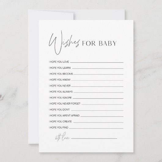 赤ちゃんシャワーのアドバイスカードのハロウの願い 招待状 (正面)