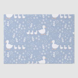 赤ちゃんシャワーのアヒルのラッピング紙ブルー 薄葉紙