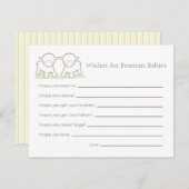 赤ちゃんシャワーのウィッシュカード – ツインリトルランプ アドバイスカード (正面/裏面)