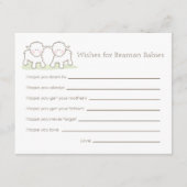 赤ちゃんシャワーのウィッシュカード – ツインリトルランプ アドバイスカード (正面)