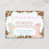 赤ちゃんシャワーのキリン予約リクエストを性別で公開 エンクロージャーカード (正面)