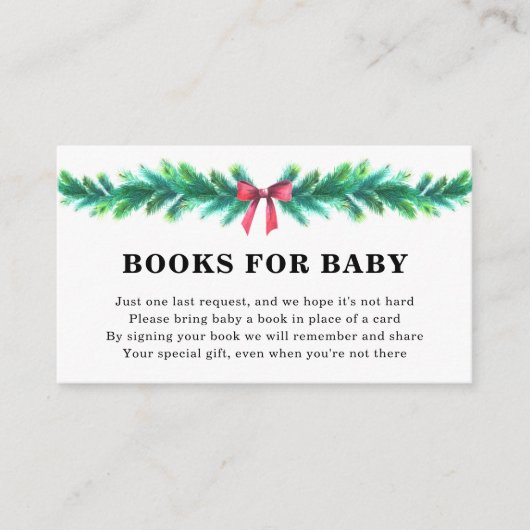 赤ちゃんシャワーのクリスマスウィンターの本 エンクロージャーカード (正面)
