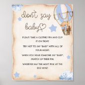 赤ちゃんシャワーのゲームはベビーのサインブルーと言わない ポスター (正面)