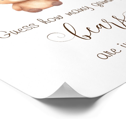 赤ちゃんシャワーのゲームは何人のグミベアを推測する ポスター (角)