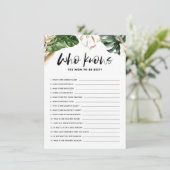 赤ちゃんシャワーのゲームを母最高のに知っている熱帯 エンクロージャーカード (スタンド正面)