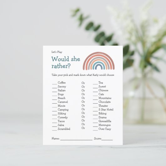 赤ちゃんシャワーのゲーム彼女はむしろボーホレインボー (スタンド正面)