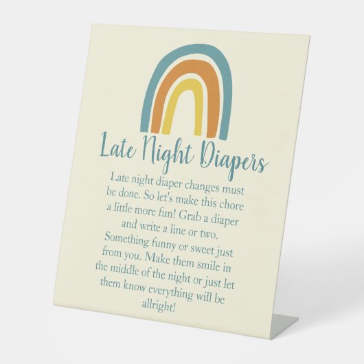 赤ちゃんシャワーのゲーム用サイン 台座サイン (正面)