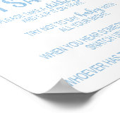 赤ちゃんシャワーのサインゲーム象ブルーと言わない ポスター (角)