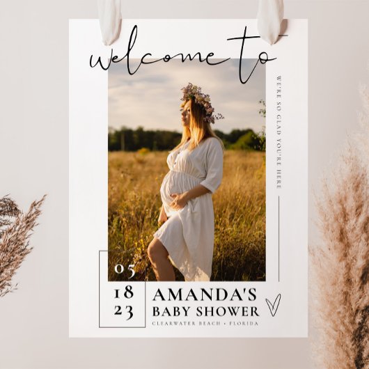 赤ちゃんシャワーのサイン写真ウェルカムのサインのポスター ポスター