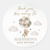 赤ちゃんシャワーのステッカーを待つ ラウンドシール (正面)