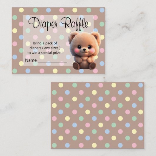 赤ちゃんシャワーのテディベアを待つことができる エンクロージャーカード (正面/裏面)