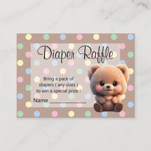 赤ちゃんシャワーのテディベアを待つことができる エンクロージャーカード (正面)