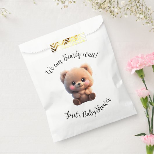 赤ちゃんシャワーのテディベアを待つことができる フェイバーバッグ (封をした状態)