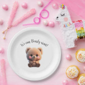 赤ちゃんシャワーのテディベアを待つことができる ペーパープレート (パーティー)