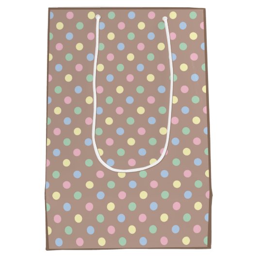 赤ちゃんシャワーのテディベアを待つことができる ミディアムペーパーバッグ (裏面)