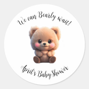 赤ちゃんシャワーのテディベアを待つことができる ラウンドシール