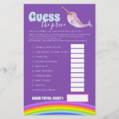 赤ちゃんシャワーのナウラル語検索価格推測ゲーム チラシ (裏面)