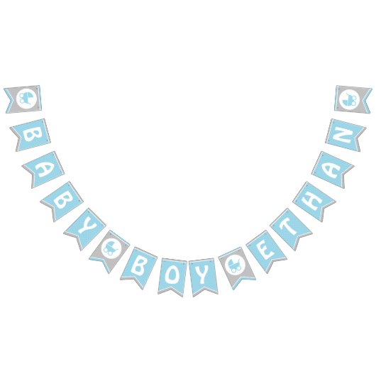 赤ちゃんシャワーのバンティングフラグ/男の赤ちゃん用バナー バンティングフラッグ (全)