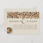 赤ちゃんシャワーのブックリクエストのためのコーヒー豆本 招待状 (正面/裏面)