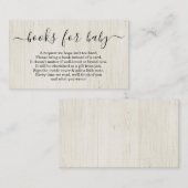 赤ちゃんシャワーのブックリクエスト招待状素朴- エンクロージャーカード (正面/裏面)