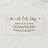 赤ちゃんシャワーのブックリクエスト招待状素朴- エンクロージャーカード (正面)
