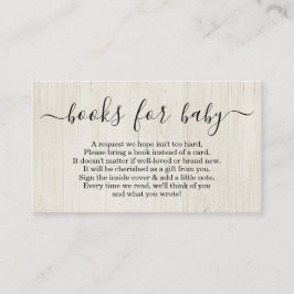 赤ちゃんシャワーのブックリクエスト招待状素朴- エンクロージャーカード
