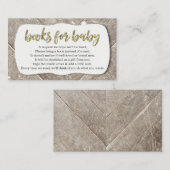赤ちゃんシャワーのブックリクエスト招待状素朴- エンクロージャーカード (正面/裏面)