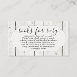 赤ちゃんシャワーのブックリクエスト招待状素朴- エンクロージャーカード