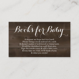 赤ちゃんシャワーのブックリクエスト招待状素朴- エンクロージャーカード