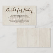 赤ちゃんシャワーのブックリクエスト招待状素朴- エンクロージャーカード (正面/裏面)