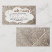 赤ちゃんシャワーのブックリクエスト招待状素朴- エンクロージャーカード (正面/裏面)