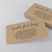 赤ちゃんシャワーのブックリクエスト招待状素朴- エンクロージャーカード