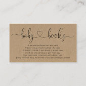 赤ちゃんシャワーのブックリクエスト招待状素朴- エンクロージャーカード (正面)