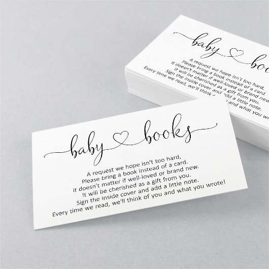 赤ちゃんシャワーのブックリクエスト招待状-シンプル エンクロージャーカード